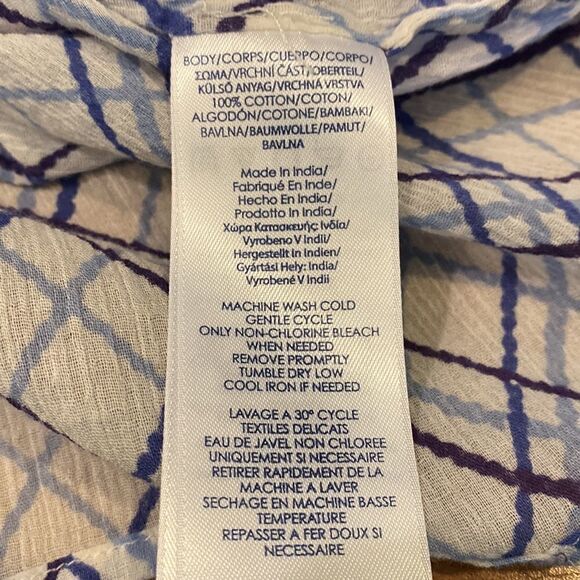 Pheasant style self tie neck blouse size med by chaps - Picture 6 of 7